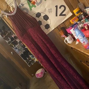 A burgandy prom dress